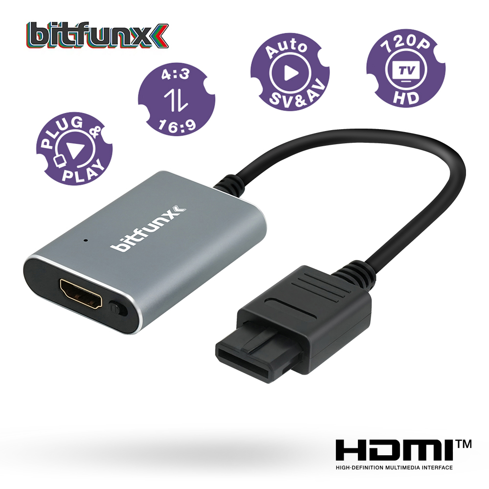 Gaming Console Nintendo - Bitfunx 720P HDMI ™ Adaptateur s-vidéo
